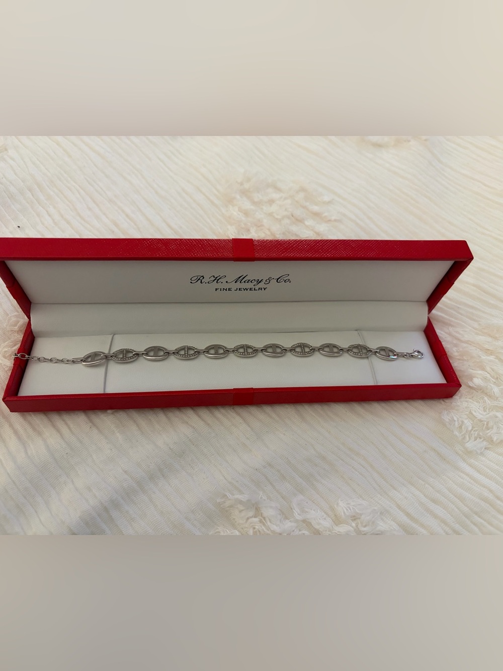 R.H. Macy & Co. Sterling and Diamond Link Bracelet in Silver